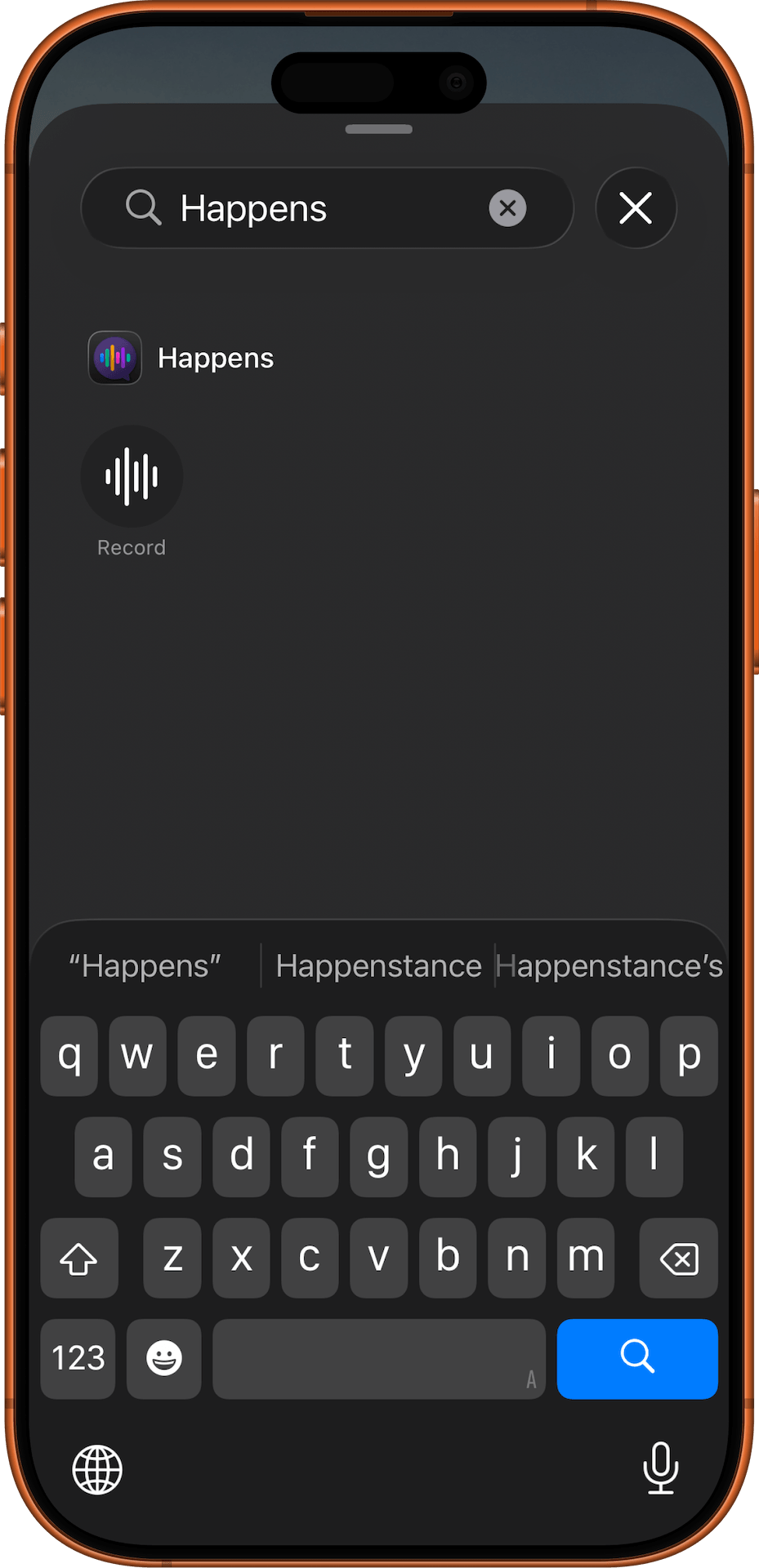 Searching for Happens widget on lock screen